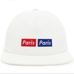 FOREVER 21 White Corduroy Adjustable PARIS Hat Cap